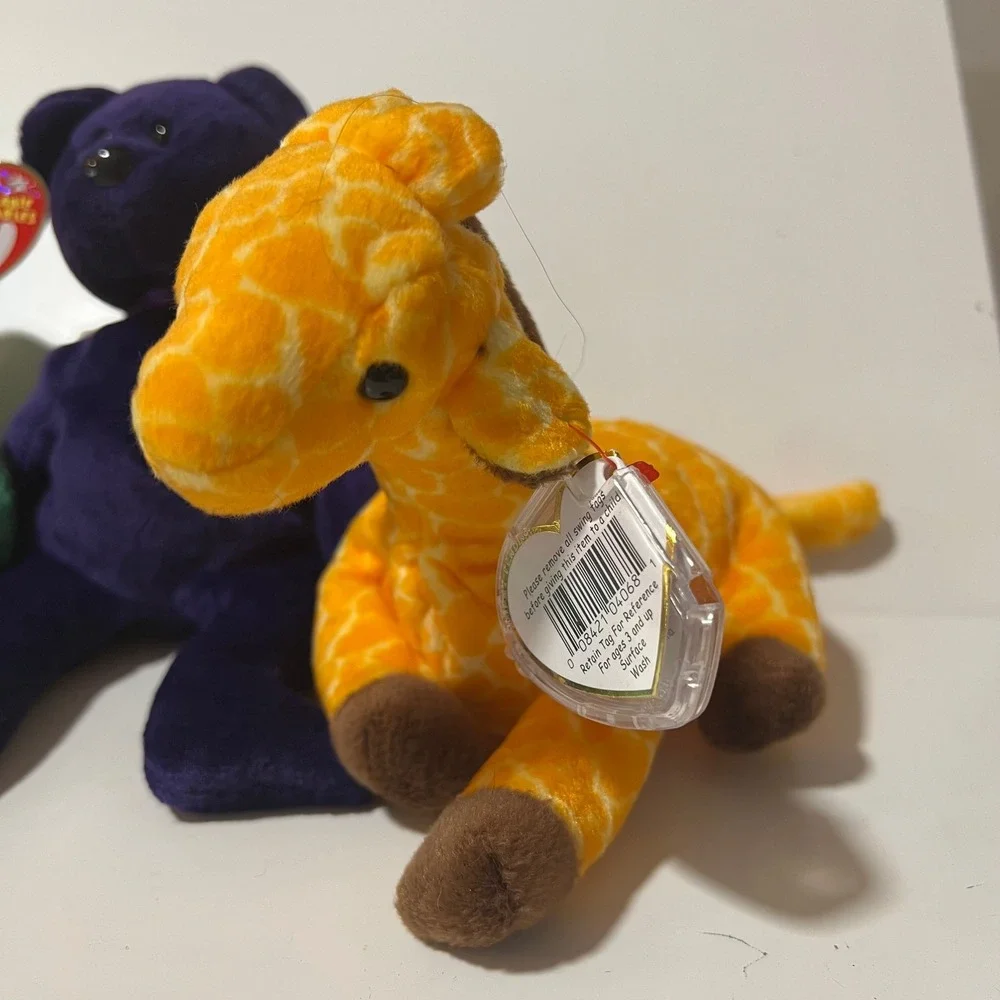 Ty Beanie Babies Lot Dublin Bear Princess‎ Diana Bear Twigs Giraffe Set of 3 90s